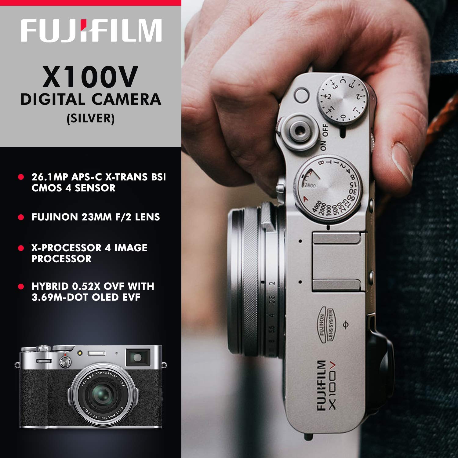 【StickBarger】X100Vシルバー Amazon.co.jp: FUJIFILM Digital Camera X100V Silver X100V-S